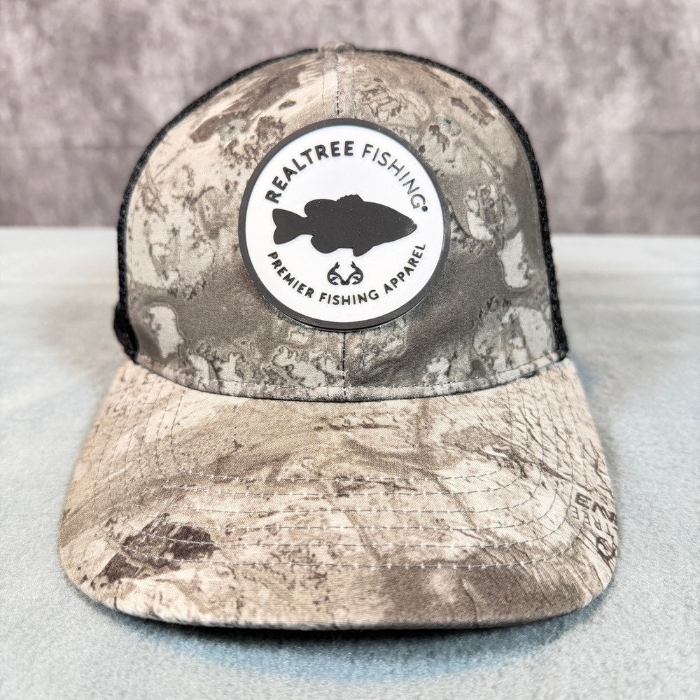 Realtree Fishing Camo Trucker Hat Mesh Back Stretch Fit Cap Mens S/M Camouflage